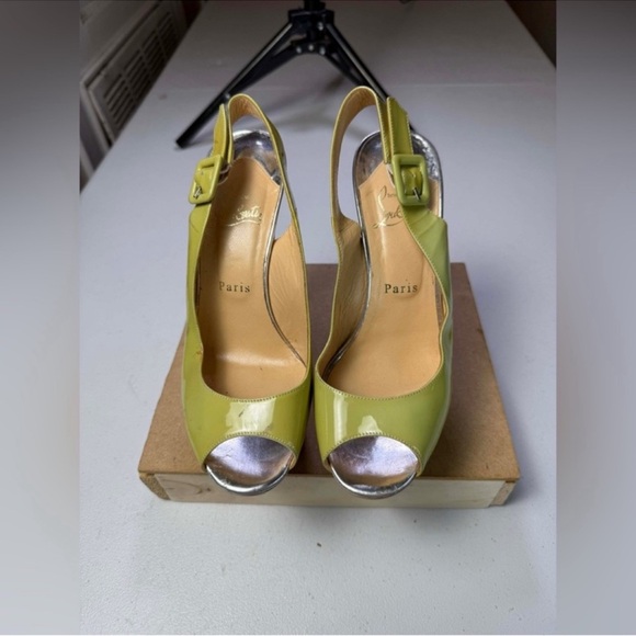 Christian Louboutin Patent Leather Red bottoms Platform Sandal Sz 38 / US 8 - Picture 9 of 12